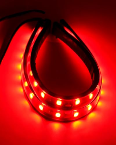 Keiurot 12V Led Light Strip for Car Motorcycle Golf Cart 12.5In Red 4Pack - color: Red Led Strip