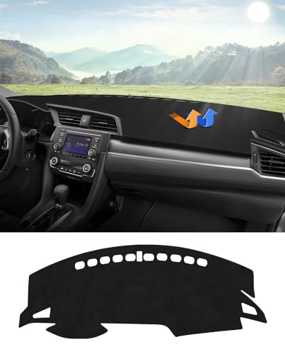 CARTIST Dashboard Cover Mat for 2016-2021 Honda Civic Coupe Sedan/Hatchback Accessories Dash Cover Suede Dash Mat Sunshade Glare UV Rays Protector (Not Fit 2022 Civic) - size: dash mat for Honda Civic 2016-2020