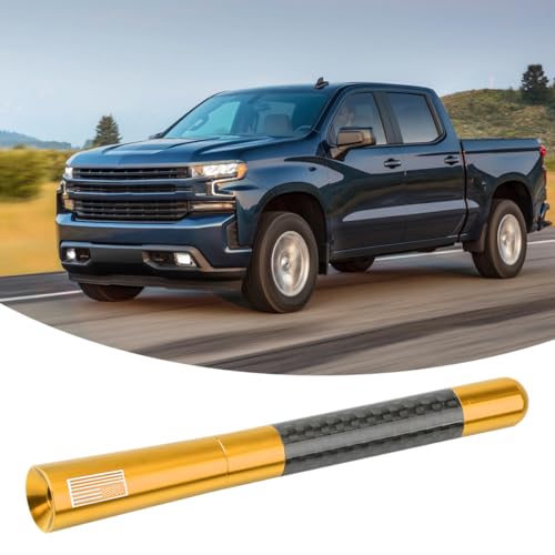 BESULEN 4.7 Inch Car Short Antenna, American Flag Design, Gold - color: Gold, size: 4.7 Inch