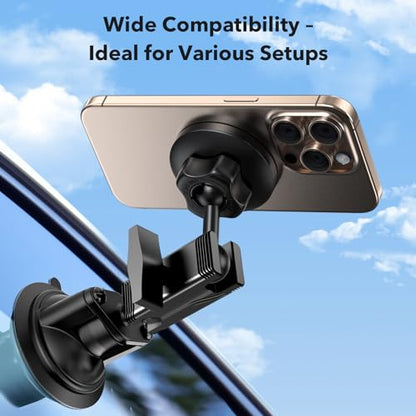 Magnetic Phone Mount with 20mm Ball Base – Ultra-Stable Anti-Slip Magnetic Holder, Compatible with Tackform, Bulletpoint, Elgato 20mm Mounting Systems - size: Magsafe to 20mm ball