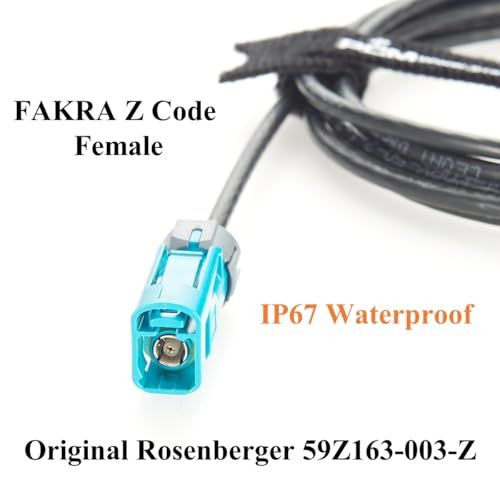 IP67 Waterproof Rosenberger Fakra Male to Female RF Coaxial Extension Cable 59Z176-C01-Z to 59Z163-003-Z Vehicle GPS Antenna for ADAS, Camera, Infotainment, GPS Navigation (5M/16.4FT) - size: 5M/16.4FT