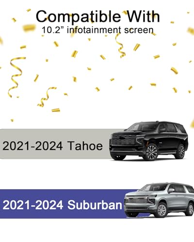 3 Pack Screen Protector for Chevry Tahoe 2021-2024 Accessories - size: For Tahoe Suburban 10.2" navi + 12.6" rear