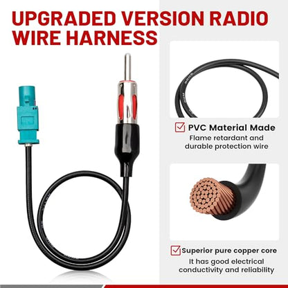 RED WOLF Stereo Wiring Harness Antenna Adapter Fit for 2013-2019 Dodge Ram, Jeep 2014-2020, Chrysler 2015-2020 Aftermarket Radio Nav Cable Connector No Factory Premium Amp