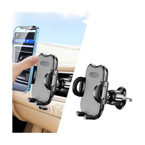 Car Phone Holder, 360° Rotatation Vehicle Air Vent Cell Phone Mount with Hook Clip, Hands Free Automotive Interior Smartphones Cradle, Universal for Most Vehicles (Carbon Fiber) - color: Carbon Fiber