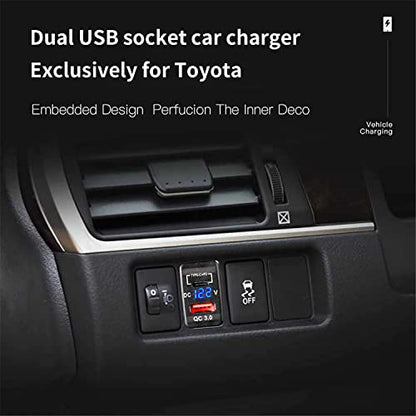Quick Charge 3.0 & PD USB C Dual USB Port Charger Socket Power Adapter for Toyota - color: PQ & QC 3.0 - 1.57*0.87 inch