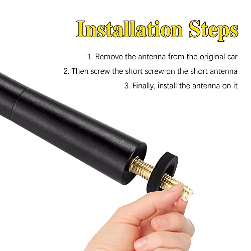 4.7 Inch Carbon Fiber Short Automotive Antenna, Short Carbon Fiber Radio Antenna, Carbon Fiber Antenna, Universal Car Antenna Replacement for Most Vehicles - color: Carbon Fiber