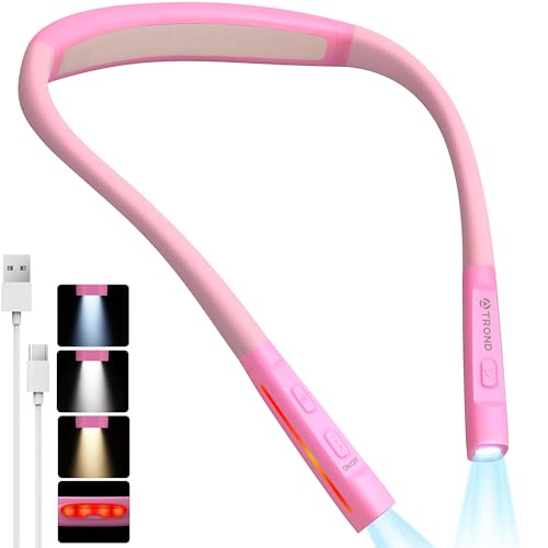 TROND LED Neck Reading Light, Bendable Neck Light for Reading, USB-C, Pink - color: Rose Pink