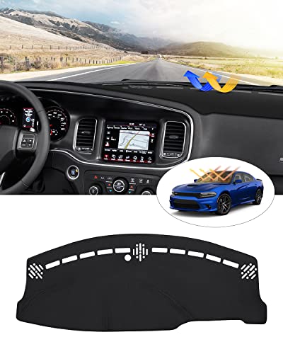 CARTIST Dash Cover Custom Fit for Dodge Charger 2011-2023 Accessories Dashboard Cover Mat Non-Slip Pad Carpet Anti-Glare - color: 57.48*22.05(Dodge Charger 11-23)