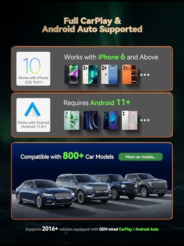2026 Wireless CarPlay Adapter & Android Auto Wireless Adapter – 2-in-1 Plug & Play Mini Dongle for USB-A/USB-C, Fast Auto Reconnect, Low-Latency Dual-Band WiFi, Aluminum Heat Dissipation - color: Matte Orange
