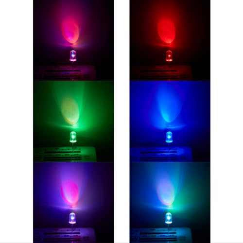 Chanzon 20pcs Pre-Wired RGB Flashing LED Diodes 5mm + 20pcs LED Holders - color: RGB Fast Flash, size: 5mm