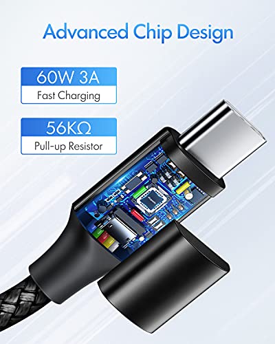 etguuds USB C to USB C Cable 6.6ft, 2-Pack 60W C to C Cable Fast Charging - color: Black, size: 6.6ft