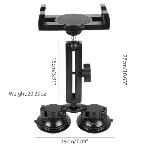 Dual Suction Cup Tablet Holder Mount for Personal Airplane/Boat/Car/Truck Windshield, Pilots iPad Holder Fits iPad Pro Air and Other 4.7-13" Tablets - size: Spring Clip with Dual Suction Cup