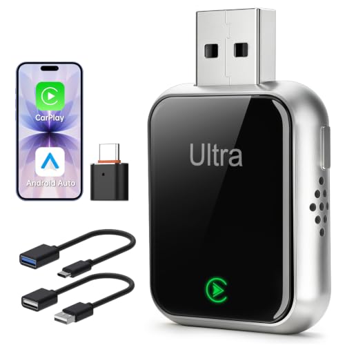 Ultra Mini Wireless CarPlay & Android Auto Adapter,Plug & Play,No Lag