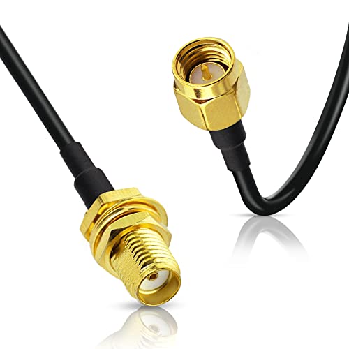 BINGFU SMA Male to SMA Female Bulkhead Mount RG174 Antenna Extension Cable 1m 3 feet 2-Pack Compatible with 4G LTE Router Gateway Modem Cellular SDR Dongle Receiver - color: 1m / 3 feet