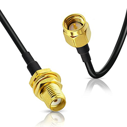 BINGFU SMA Male to SMA Female Bulkhead Mount RG174 Antenna Extension Cable 1m 3 feet 2-Pack Compatible with 4G LTE Router Gateway Modem Cellular SDR Dongle Receiver - color: 1m / 3 feet