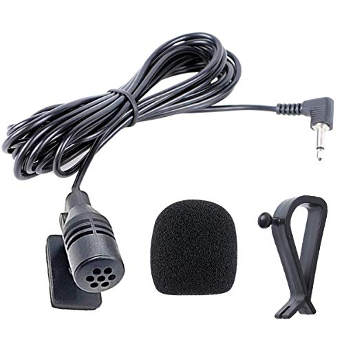 3.5mm Microphone HD Voice Assembly Car Radio Mic Replacement for Kenwood Boss JVC Sony Jensen Alpine for Car Vehicle Head Unit Enabled Stereo DVD GPS (9.85 Feet Cable)