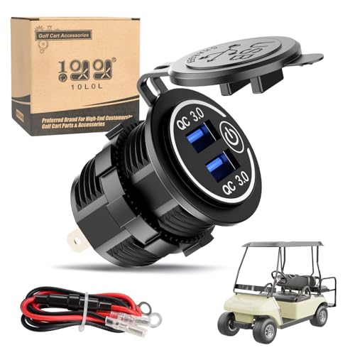 10L0L 12V Dual USB Outlet Quick Charge 3.0 for Golf Cart UTV ATV Boat Truck - color: Dual USB