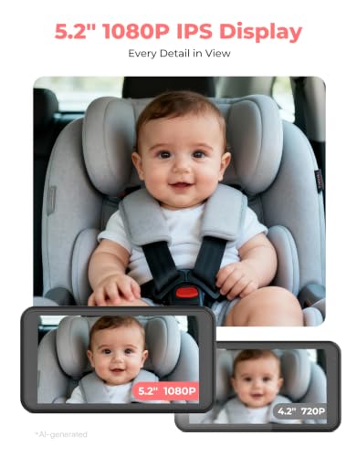 LUCKVIEW Baby Car Camera Monitor for Rear-Facing 3X Zoom Infant Monitor - color: Pink