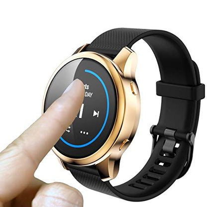 Compatible with Garmin Venu Waterproof Protective Case Soft TPU Plated All Around Scratch-Proof Screen Protector Cover for Garmin Venu GPS Smartwatch (Rose gold) - color: Rose gold