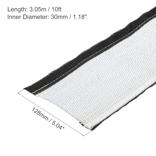 MECCANIXITY 1.5mm Heat Shroud Aluminized Sleeving 1 1/5" ID x 10FT Aluminum Metallic Fiberglass Heat Shroud for Fuel Lines Cables Electrical Wiring - size: 1 1/5" ID x 10FT