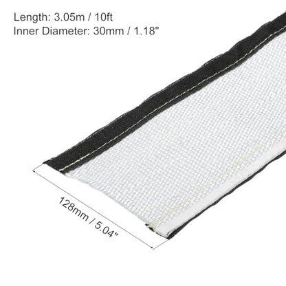 MECCANIXITY 1.5mm Heat Shroud Aluminized Sleeving 1 1/5" ID x 10FT Aluminum Metallic Fiberglass Heat Shroud for Fuel Lines Cables Electrical Wiring - size: 1 1/5" ID x 10FT