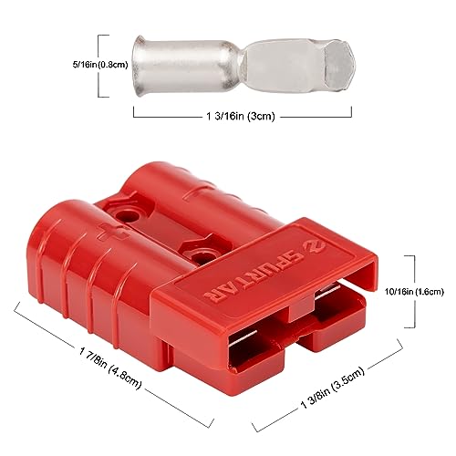 Spurtar 50A Battery Quick Connect/Disconnect, 2 Pack, 6-12AWG, Red - color: Red, size: 50A(2 Pack)