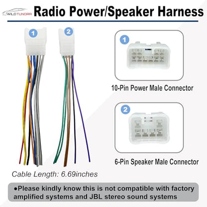 Female+Male Radio Wiring Harness Kit Compatible with Toyota 1992-2019(Non JBL) Subaru 2010-2019 10Pin&6Pin Aftermarket Radio Stereo Wire Harness Plug Adapter Car Stereo Power Speaker Wire Harness - style: 10+6Pin Male+Female Harness Kit