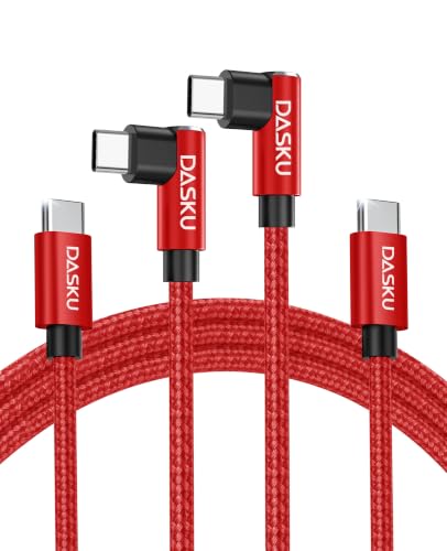 USB C to USB C Cable 90 Degree USB C Cable Fast Charging 60W, 10FT 2Pack - color: Red, size: 10FT, style: USB C to USB C