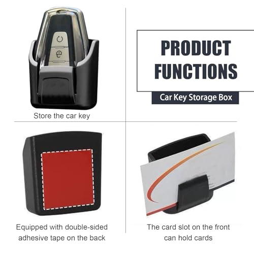 Car Key Fob Holder, Car Garage Keys Card Holder for Dashboard, Multifunctional Key Remote Organizer with Strong Double-sided Adhesive Tape, Universal Fit for Truck SUV (Black) - size: 1 PCS