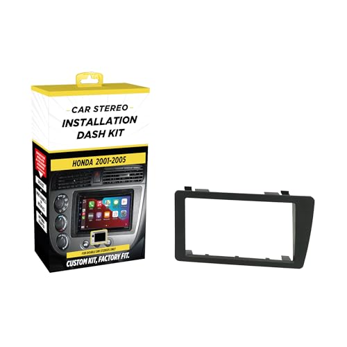 Scosche HA1710B Double DIN Radio Install Dash Kit Compatible with Select 2001-05 Honda Civic - Aftermarket Car Stereo Installation Kit - Not Compatible with Civic Si - Factory Radio Brackets Required - style: Dash Kit Only