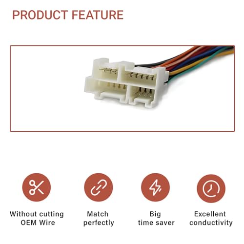 Radio Wire Harness with Antenna Adapter Fit for 1989-2002 Chevy GMC Buick, Stereo Receiver Install Connector Kit, Audio Navigation DVD Tail Line
