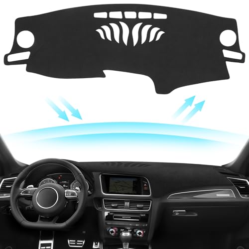 Black Dashboard Dash Board Cover Mat Carpet for Audi 2009-2017 Q5 Accessories Dash Cover Flannel Material Dash Mat Sunshade - size: for Audi 2009-2017 Q5