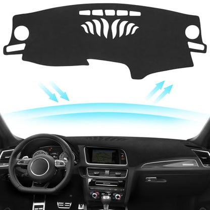 Black Dashboard Dash Board Cover Mat Carpet for Audi 2009-2017 Q5 Accessories Dash Cover Flannel Material Dash Mat Sunshade - size: for Audi 2009-2017 Q5
