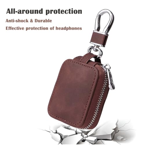 Earbud Case Headphone Storage Case Compatible with Airpods 1/2/3/Pro Wireless Earphones Carrying Pouch Small PU Leather Bag Shockproof Earpods Cover Universal Bag Travel Protection Pouche-Dark Brown - color: Dark Brown