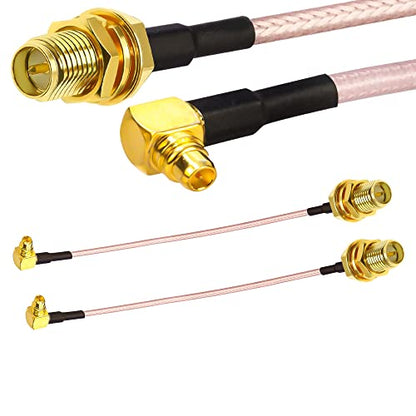 TUOLNK RPSMA to MMCX Extension Cable RG316 RP-SMA Female to MMCX Male Right Angle RF Coax 6inch(15cm) SMA Antenna Extender Coaxial Cable 2 PCS - size: 6inch RPSMA Female