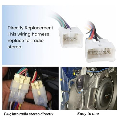 NuIth Car Radio Amp Amplifier Wiring Harness Adapter Compatible with Toyota 1988-2017 Subaru 2012-2019 Vehicle Non JBL System High to Low RCA Converter for Adding Amplifier Subwoofer to Stock Stereo