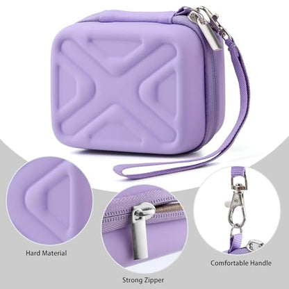 Digital Camera Case for AbergBest 21 Mega Pixels 2.7" LCD Rechargeable HD/Kodak Pixpro/Canon PowerShot ELPH 180/190/Sony DSCW800/DSCW830 Cameras, Travel Carrying Protective Case for Camera- Purple - color: PU Purple