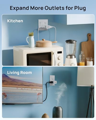 TROND Multi Plug Wall Outlet Extender 2 Pack, Small Outlet Splitter, White - color: White, size: 3 Prong, 2 Pack