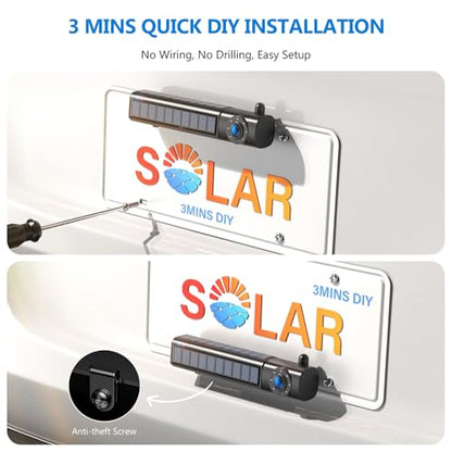 Solar Wireless Backup Camera Auto On Off with 1080P 5" IPS Monitor - size: 5"-1 Camera