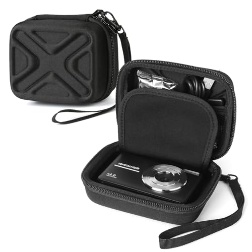 Digital Camera Case for AbergBest 21 Mega Pixels 2.7" LCD Rechargeable HD/Kodak Pixpro/Canon PowerShot ELPH 180/190/Sony DSCW800/DSCW830 Cameras, Travel Carrying Protective Case for Camera- Black - color: Black