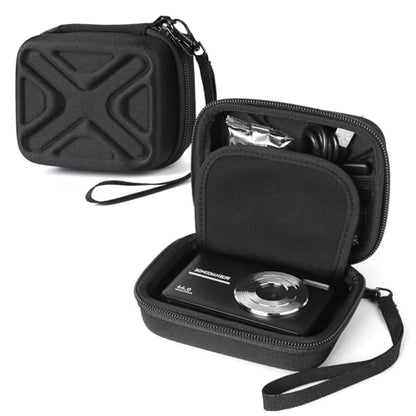 Digital Camera Case for AbergBest 21 Mega Pixels 2.7" LCD Rechargeable HD/Kodak Pixpro/Canon PowerShot ELPH 180/190/Sony DSCW800/DSCW830 Cameras, Travel Carrying Protective Case for Camera- Black - color: Black