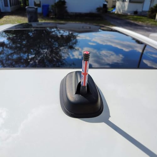 iJDMTOY 3-Inch Red Union Jack UK Flag Theme Short Antenna Compatible with MINI Cooper (All Models) & More Other Cars - color: Red/Blue Union Jack