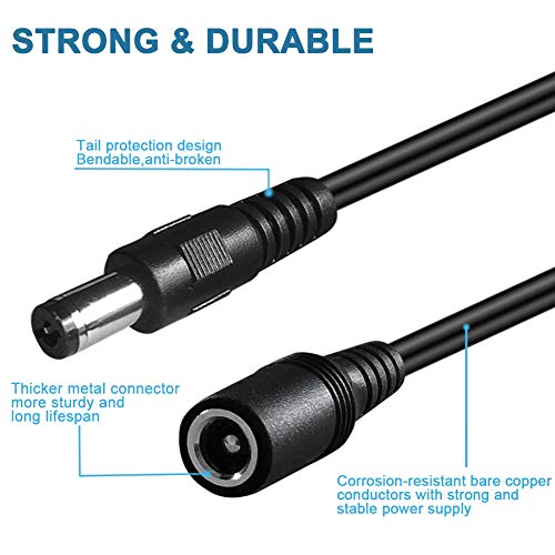 Dc Power Extension Cable,5.5mm x 2.1mm 12v Extension Cord 20FT Security Camera Cable DC Male to Female Extender Wire for CCTV IP Indoor Camera Dvr Standalone LED Strip,DC Supply Adapter - size: 20FT
