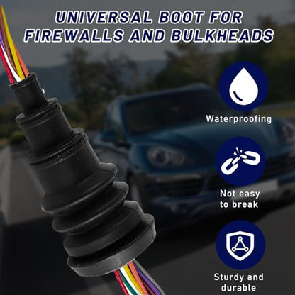 4 PCS Universal Firewall Boot, Rubber Grommets Can Accommodate 3/8 to 1 Inch Diameter Wire Bundle, Safe and Convenient Grommet for Vehicle Running Cable, Car Accessories (Pack of 2) - size: 3.72×1.82 inches (Pack of 2)