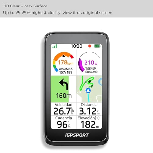 [3-Pack] INNOSURE Premium Silicone Case & Tempered Glass Screen Protector for iGPSPORT BiNavi Air - Cycling GPS Computer Anti-Drop, Durable (Black) - color: BiNavi Air - Glass & Case Black