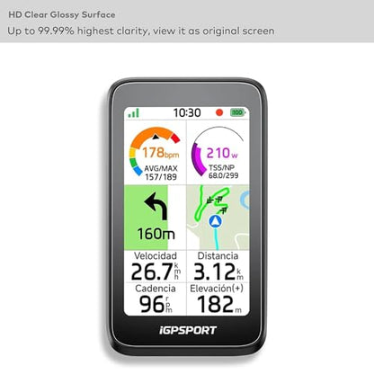 [3-Pack] INNOSURE Premium Silicone Case & Tempered Glass Screen Protector for iGPSPORT BiNavi Air - Cycling GPS Computer Anti-Drop, Durable (Black) - color: BiNavi Air - Glass & Case Black
