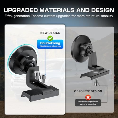 Magnetic Phone Mount with 15W Fast Charging for Toyota Tacoma 2016–2023, 22 Strong Magnets, Rock-Solid Hold on Rough Roads - style: Magnetic Charging