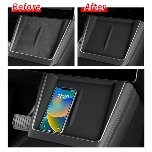 Wireless Charging Mat for Tesla Model Y Juniper 2025 2026 Twill Style - size: for 2025 2026 Tesla Model Y Juniper