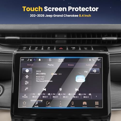 Karltys Screen Protector for 2022-2026 Jeep Grand Cherokee 4xe & L 8.4 Inch Screen Protector Touchscreen (Not for 10.1 inch) Anti Glare Anti Fingerprint Car Radio Screen Cover - size: 8.4"Jeep Grand Cherokee 4xe & L 2025-2026