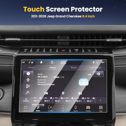 Karltys Screen Protector for 2022-2026 Jeep Grand Cherokee 4xe & L 8.4 Inch Screen Protector Touchscreen (Not for 10.1 inch) Anti Glare Anti Fingerprint Car Radio Screen Cover - size: 8.4"Jeep Grand Cherokee 4xe & L 2025-2026